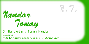 nandor tomay business card